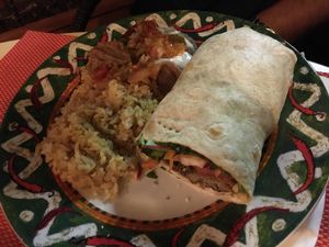 Bourrito's with  kinoa chickpeas! at Aztec in Athens