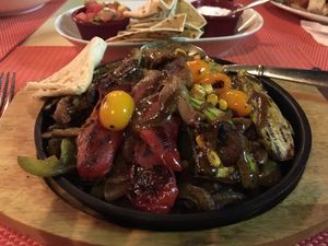 Faxitas vegetables and mushrooms!
 at Aztec in Athens