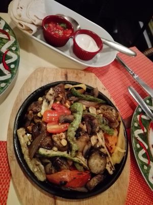 Vegan fajitas  at Aztec in Athens