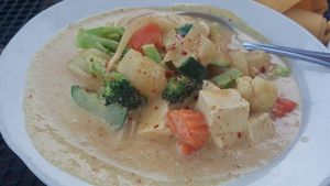 yellow curry with tofu at Thai House in Eureka Springs