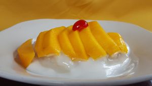 Mango with coconut milk. at Thai House in Eureka Springs