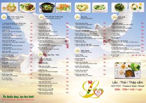This is menu of restaurant at Loving Hut - Ba Dinh in Hanoi