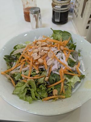 Mixed Noodles with Vegetables, Vegan Meat, and Special Sauce at Loving Hut - Ba Dinh in Hanoi