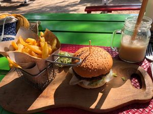 The hippy burger :) at Hungry Marlin in 