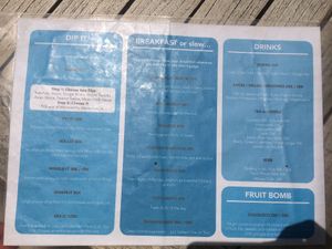 Menu at Blue Meelin at Hungry Marlin in 
