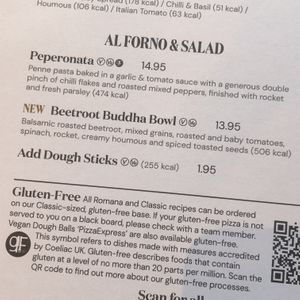 vegan menu - pasta & salad  at Pizza Express in Wokingham