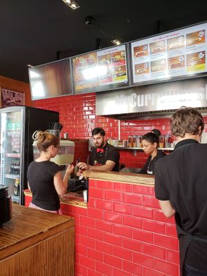 Order at the counter at My Currywurst in Heidelberg