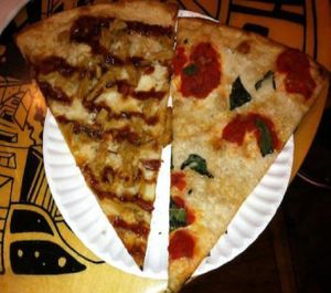 Vegan pizza by tamar of the curveball. at Nice Slice in Providence