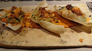 Mexican-style papadum with guacamole and more at Bascook in Bilbao