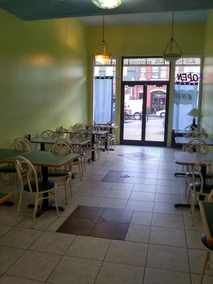 Seating at Babylon Cafe in Richmond
