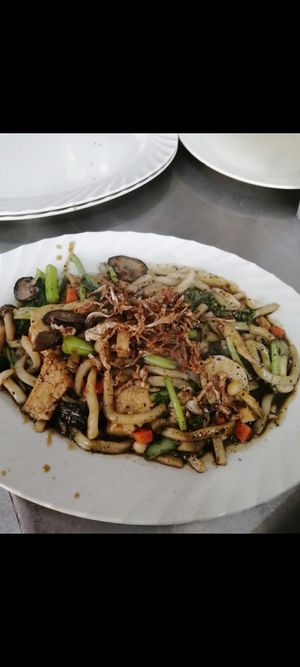 黑胡椒乌冬面 at Tian Yuan 天元斋 in Central Singapore