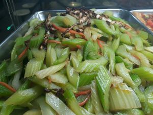 stir fry celery at Tian Yuan 天元斋 in Central Singapore