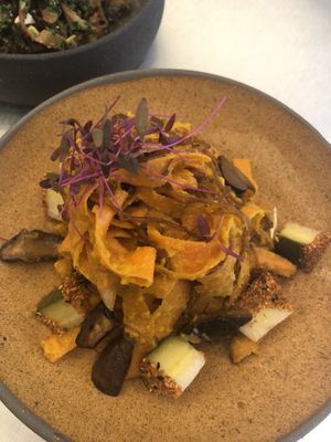 Ginger-shitake carrot kelp nudles at Essence Cuisine in East London