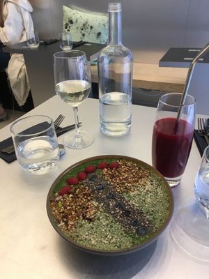 Green goddess & intense root! Yum! at Essence Cuisine in East London