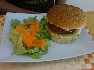 Bean Burger  at Cantinho da vila in Odeceixe