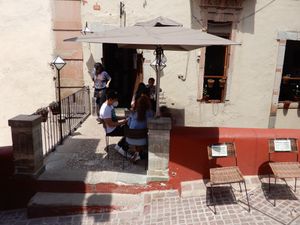 beautiful location, not a lot of seats at Santo Cafe in Guanajuato