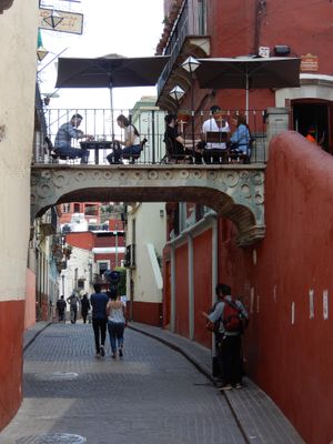 beautiful location, not a lot of seats at Santo Cafe in Guanajuato