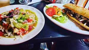 Enchiladas and Shroom Sandwich at Santo Cafe in Guanajuato