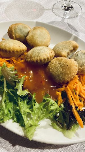 Antipasto ripieno di ortiche e formaggio vegano  at Ladin & El Tobià in Vigo Di Fassa