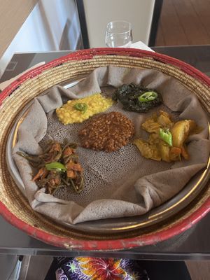 This is in the vegan menu under “5 foods” I can’t remember the name, by the flavours will remain in my memory!   at Lalibela  in Stockholm