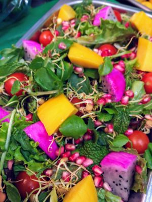 Pitaya and Mango salad... at Tapas del Huerto in Tenerife