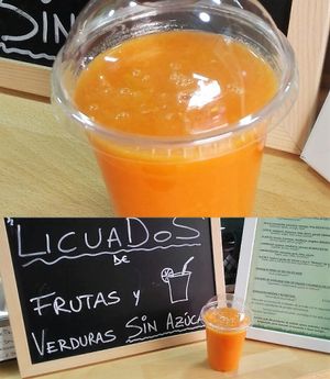 Papaya cold pressed juice at Tapas del Huerto in Tenerife