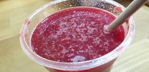 Juice beetroot apple orange ginger goodddd at Tapas del Huerto in Tenerife