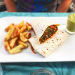 Bean wrap with wedges at The Town in Funchal
