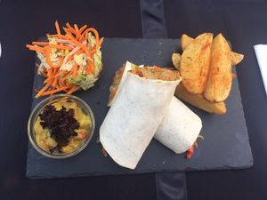Vegetable Fajitas with wedges at The Town in Funchal