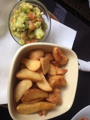 guacamole with potato chips - great! at The Town in Funchal