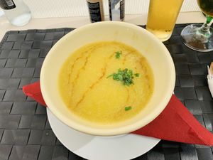 Califlower & sweetpotatoe soup at The Town in Funchal