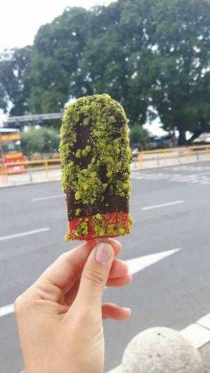 Raspberry, dark chocolate, pistachio at Stixberry in Split