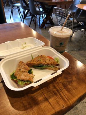 Grilled cheese and cookies and cream smoothie  at Revitalive Cafe and Juice Bar in Andover