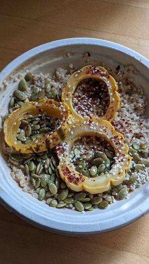 The harvest bowl at Oat Shop in Somerville
