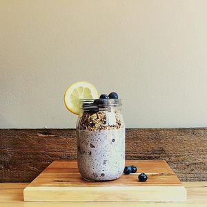 lemon blueberry overnight oats
 at Oat Shop in Somerville