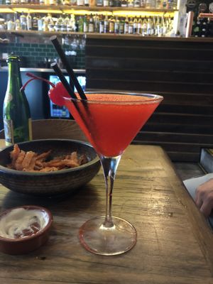 Strawberry daiquiri, yum! at The Merri in Preston
