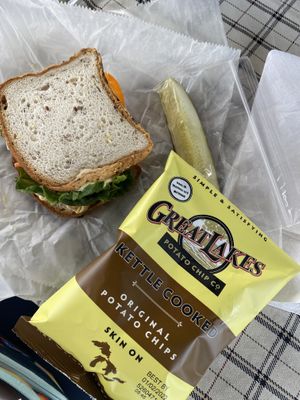 Veggie & hummus sandwich  at Falling Rock Cafe & Bookstore in Munising