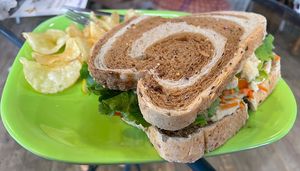 Hummus Sandwich  at Falling Rock Cafe & Bookstore in Munising