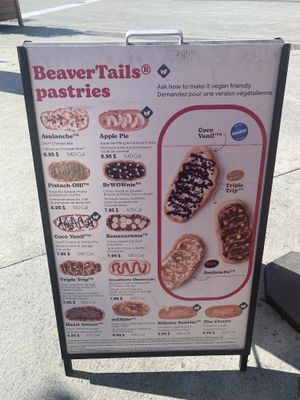 Menue with (vegan options clearly marked)   at BeaverTails in Ottawa