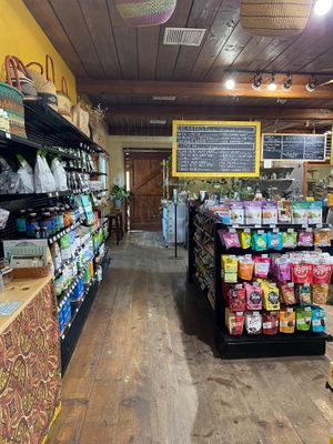 Snacks, supplements, and the (closed) entrance to the Table and Tonic Cafe at The Local Grocer in North Conway