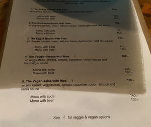 Menu December 2019 at Sirkus Föroyar  in Torshavn