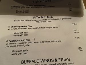 Menu December 2019 at Sirkus Föroyar  in Torshavn