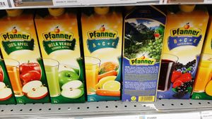 Fruit juice at Emart Chinggis in Ulaanbaatar