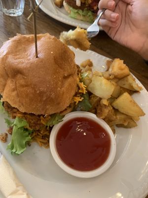 Chick’n burger  at Miranda Cafe in North London