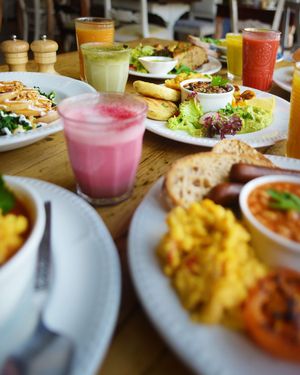 On weekends, we brunch. at Miranda Cafe in North London