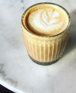 Dirty Chai Latte  at Miranda Cafe in North London