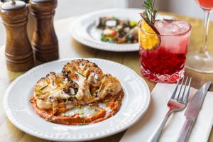Roasted cauliflower with pesto rosso at Miranda Cafe in North London