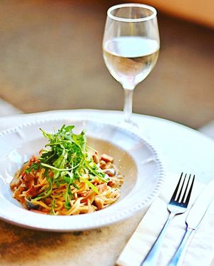 Vegan Carbonara at Miranda Cafe in North London