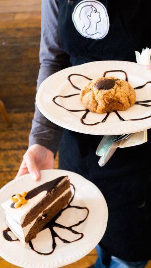 beautiful desserts go well with any drink at Miranda Cafe in North London