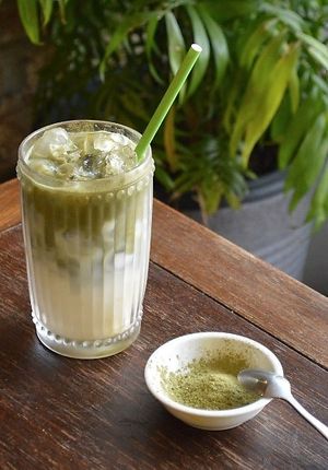 Ice coconut Matcha at Miranda Cafe in North London